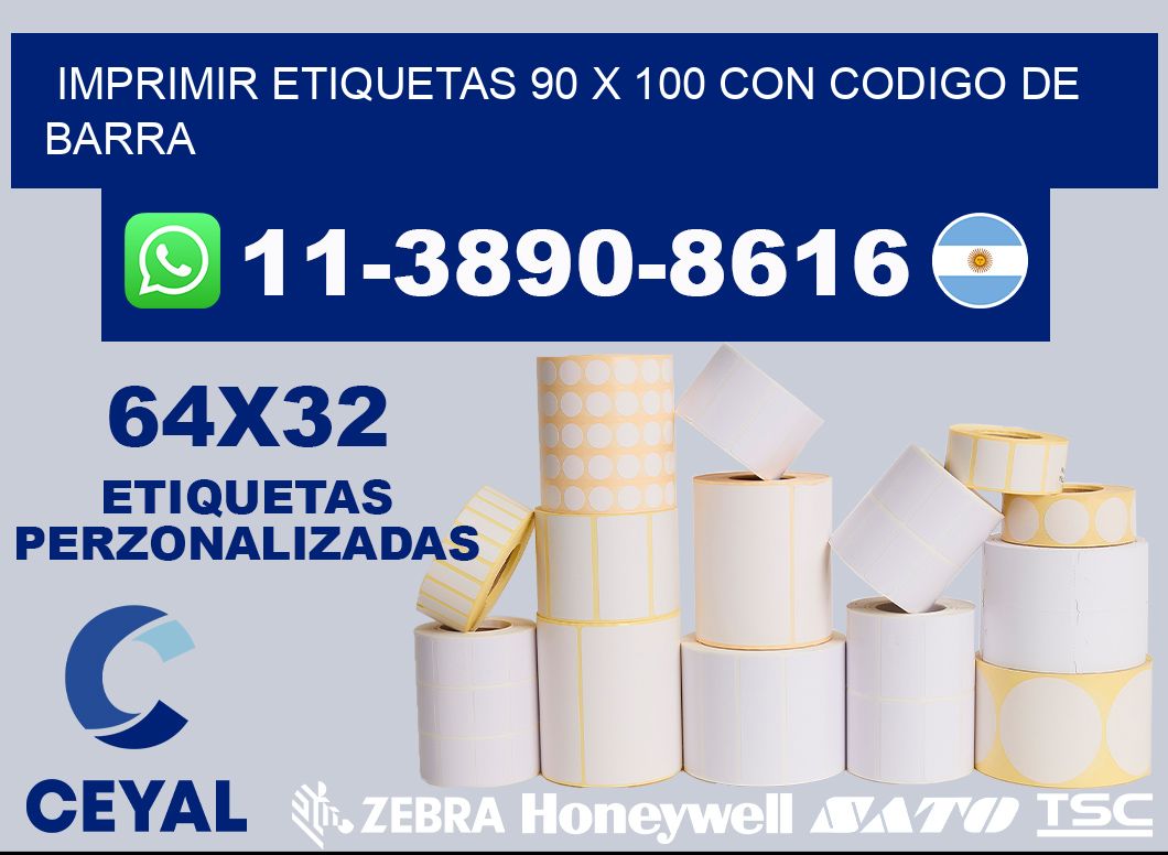 imprimir etiquetas 90 x 100 con codigo de barra