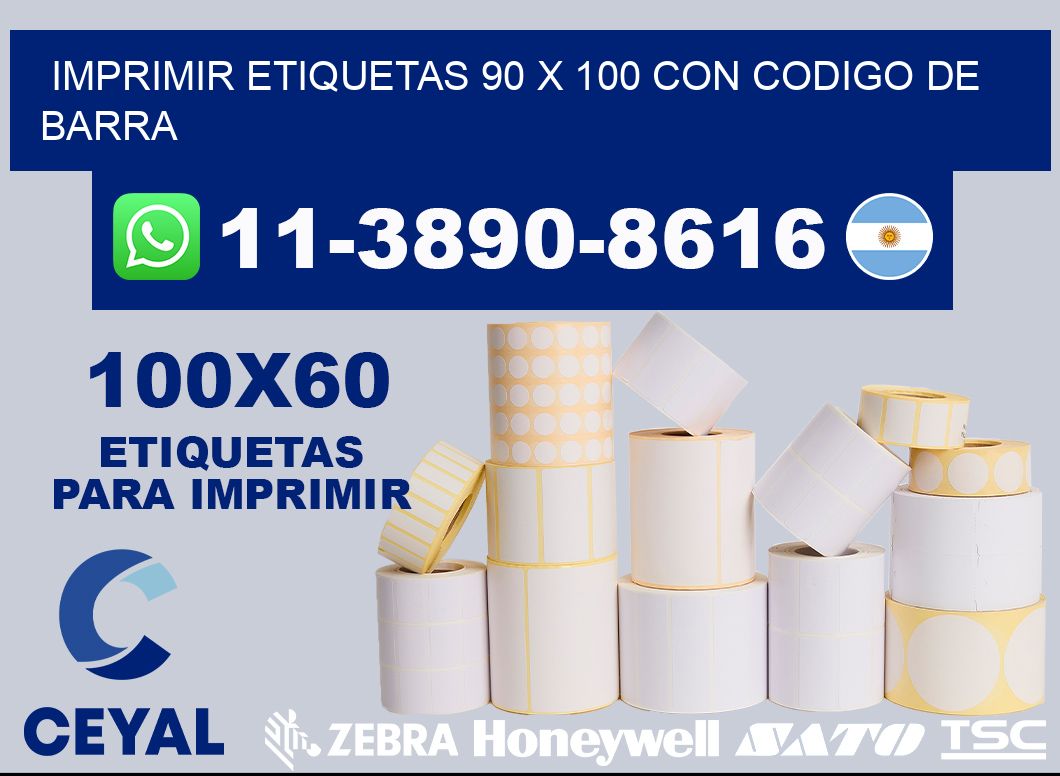 imprimir etiquetas 90 x 100 con codigo de barra