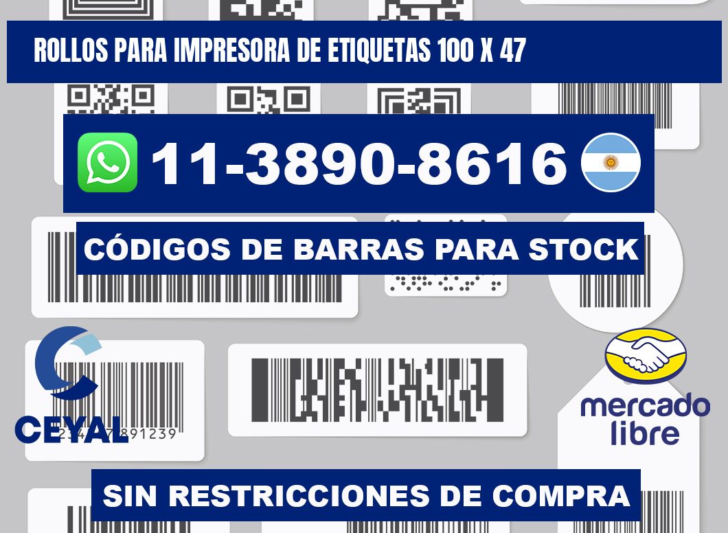 rollos para impresora de etiquetas 100 x 47