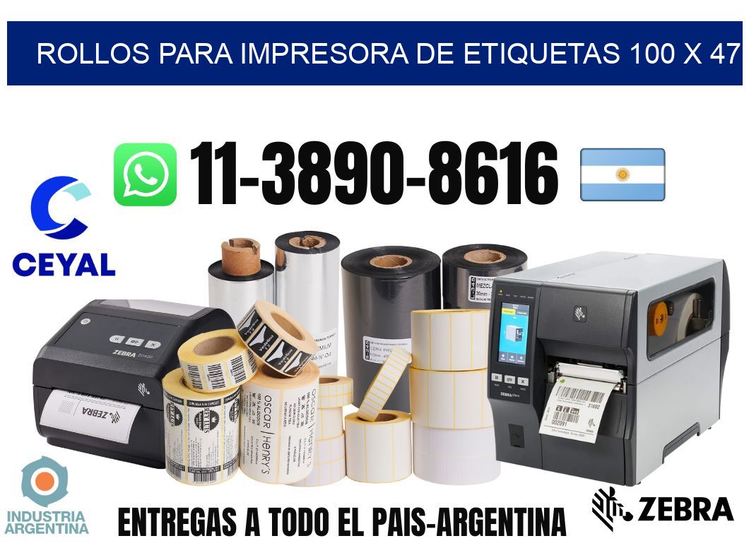 rollos para impresora de etiquetas 100 x 47