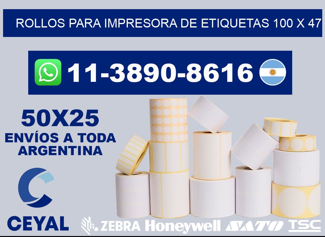 rollos para impresora de etiquetas 100 x 47