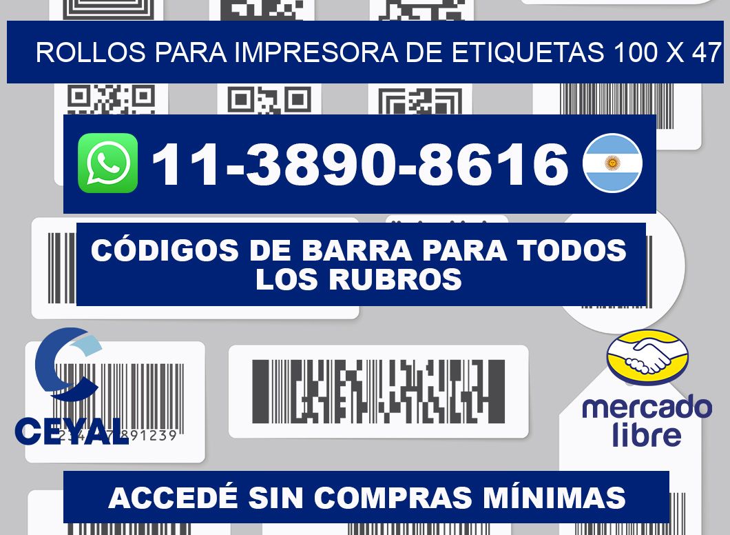 rollos para impresora de etiquetas 100 x 47