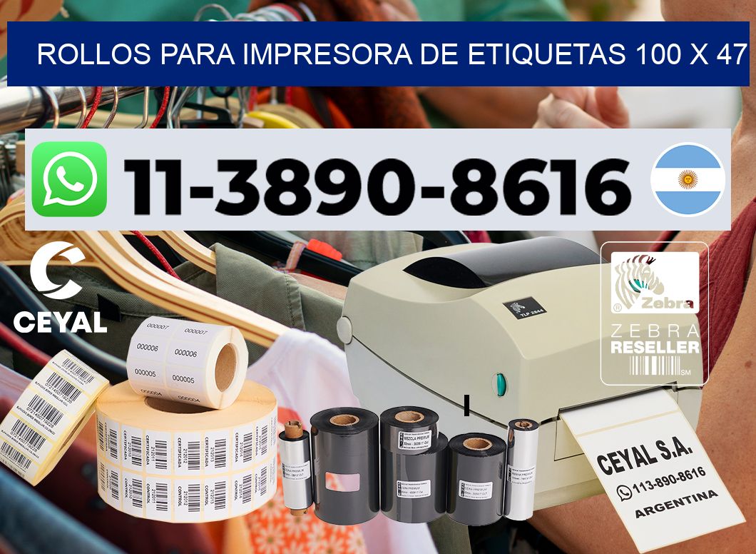 rollos para impresora de etiquetas 100 x 47