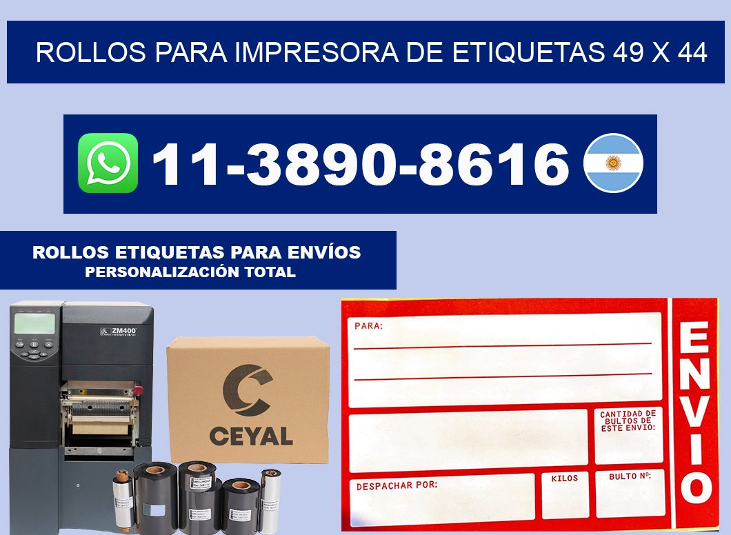 rollos para impresora de etiquetas 49 x 44