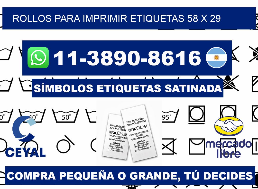 rollos para imprimir etiquetas 58 x 29