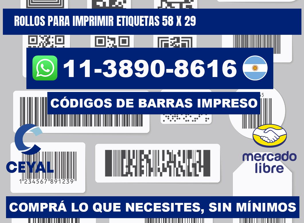 rollos para imprimir etiquetas 58 x 29