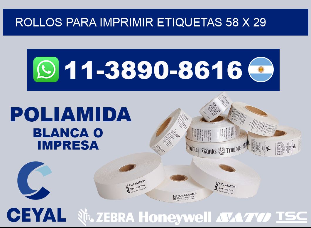 rollos para imprimir etiquetas 58 x 29