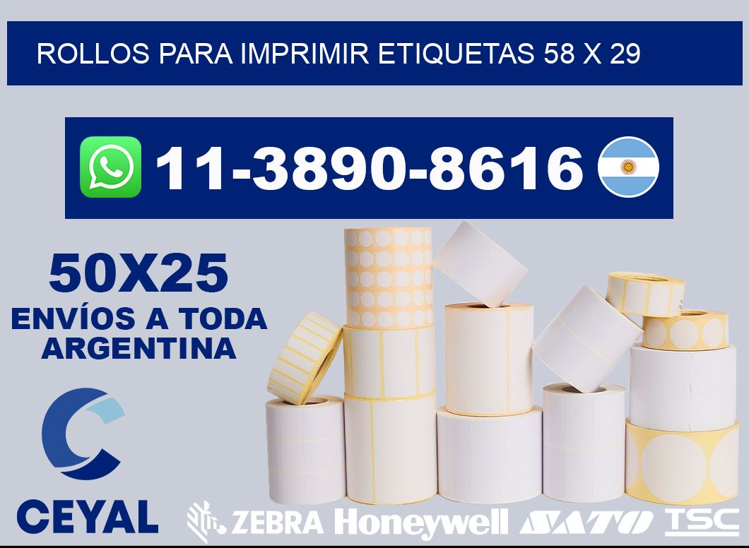 rollos para imprimir etiquetas 58 x 29