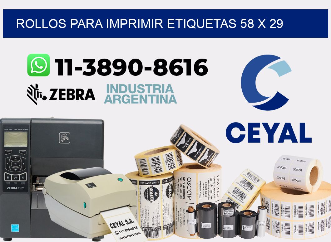 rollos para imprimir etiquetas 58 x 29