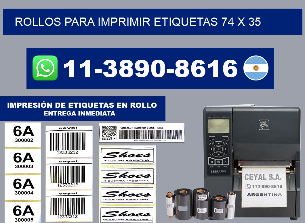 rollos para imprimir etiquetas 74 x 35