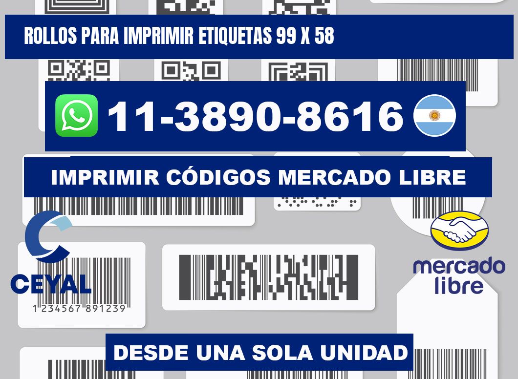 rollos para imprimir etiquetas 99 x 58
