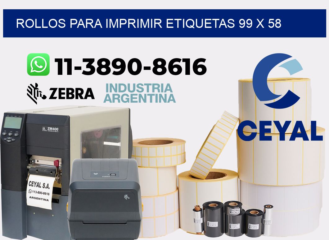 rollos para imprimir etiquetas 99 x 58