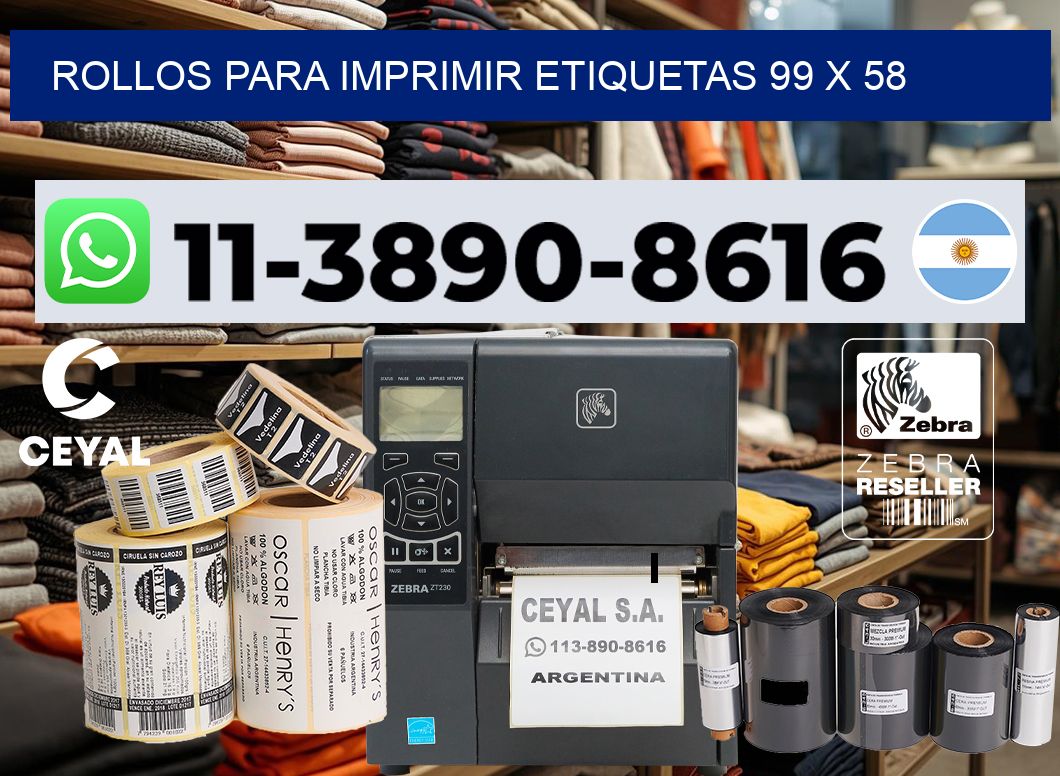 rollos para imprimir etiquetas 99 x 58