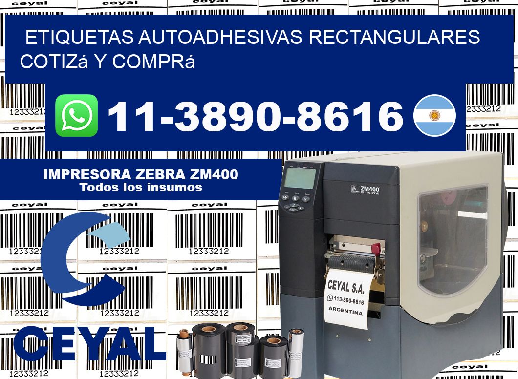 ETIQUETAS AUTOADHESIVAS RECTANGULARES Cotizá y comprá