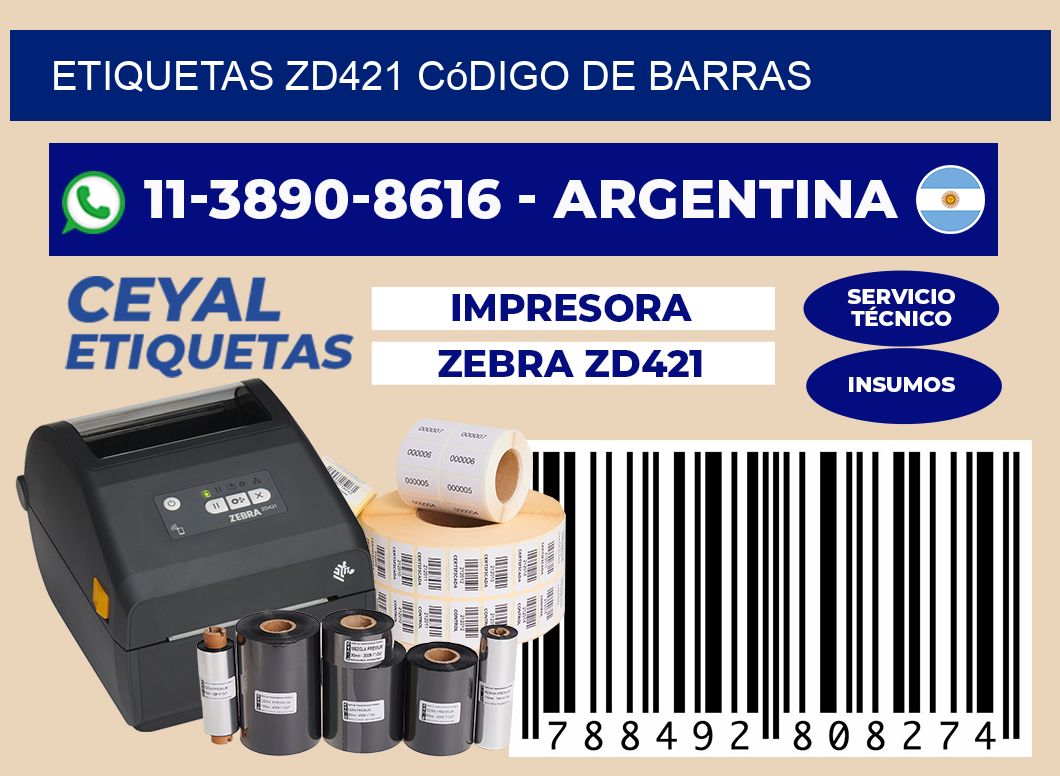 ETIQUETAS ZD421 Código de barras