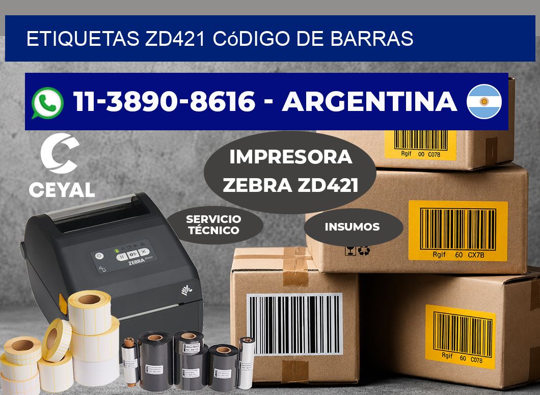 ETIQUETAS ZD421 Código de barras