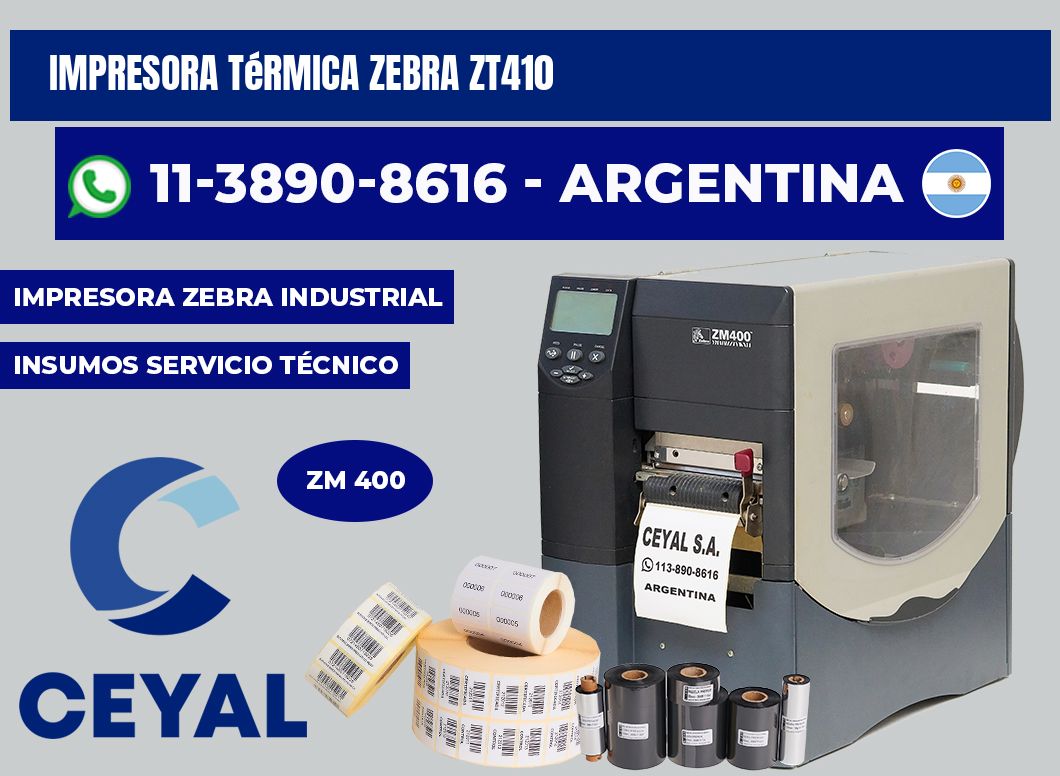 Impresora térmica Zebra zt410