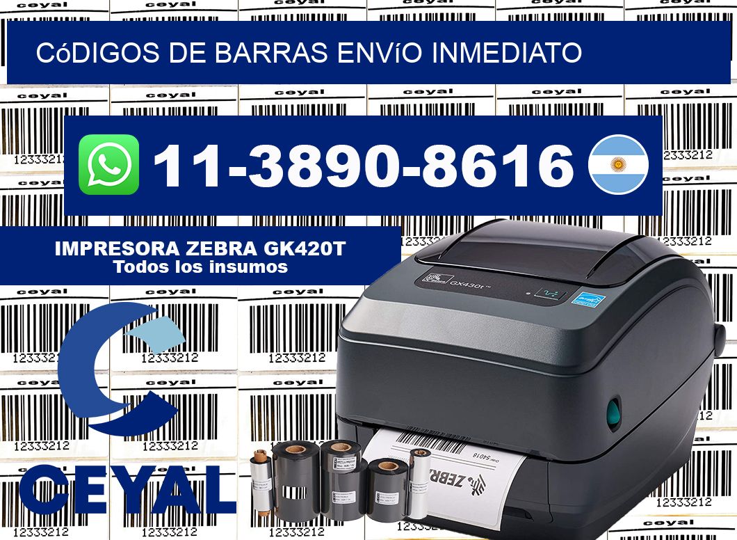 códigos de barras Envío inmediato