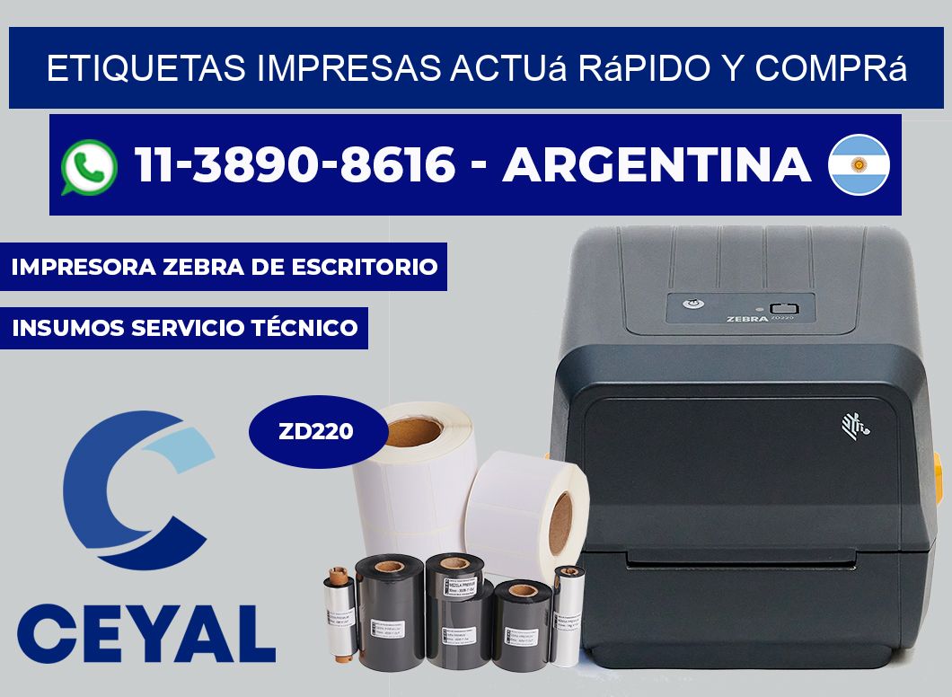 etiquetas impresas Actuá rápido y comprá