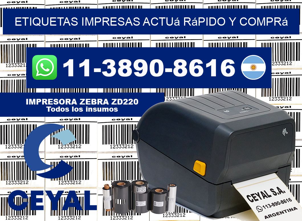etiquetas impresas Actuá rápido y comprá