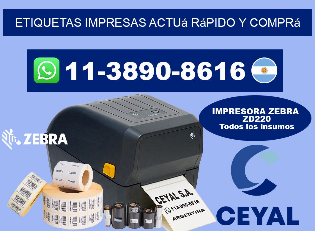 etiquetas impresas Actuá rápido y comprá