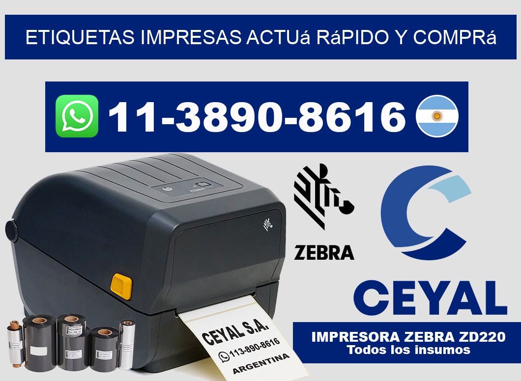 etiquetas impresas Actuá rápido y comprá
