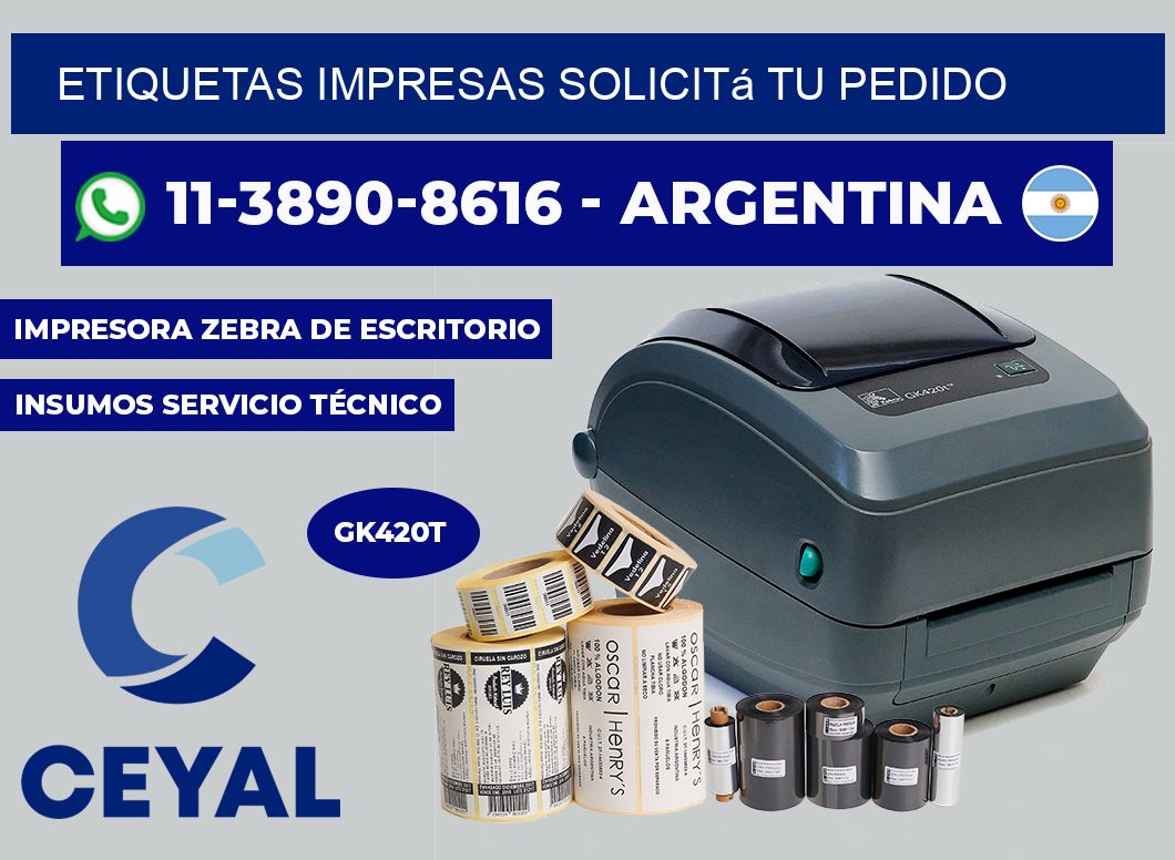 etiquetas impresas Solicitá tu pedido