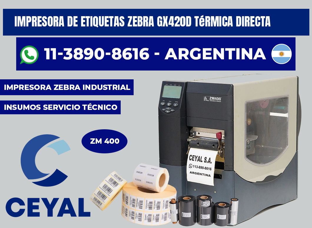 impresora de etiquetas zebra GX420d térmica directa