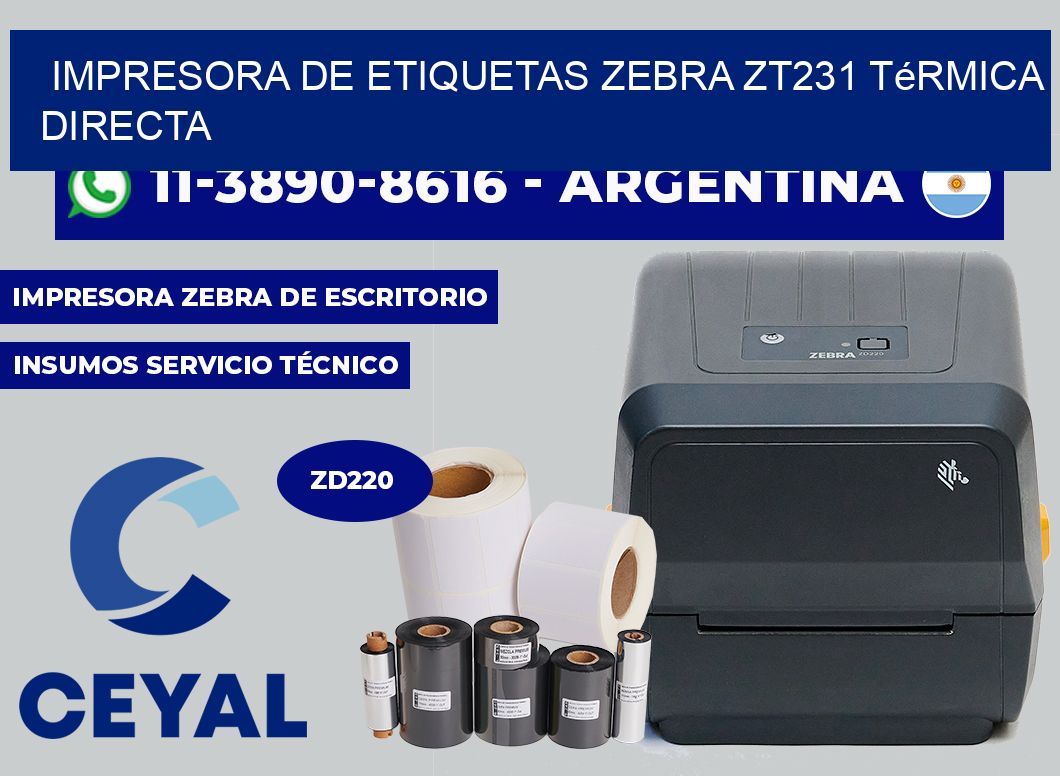 impresora de etiquetas zebra ZT231 térmica directa