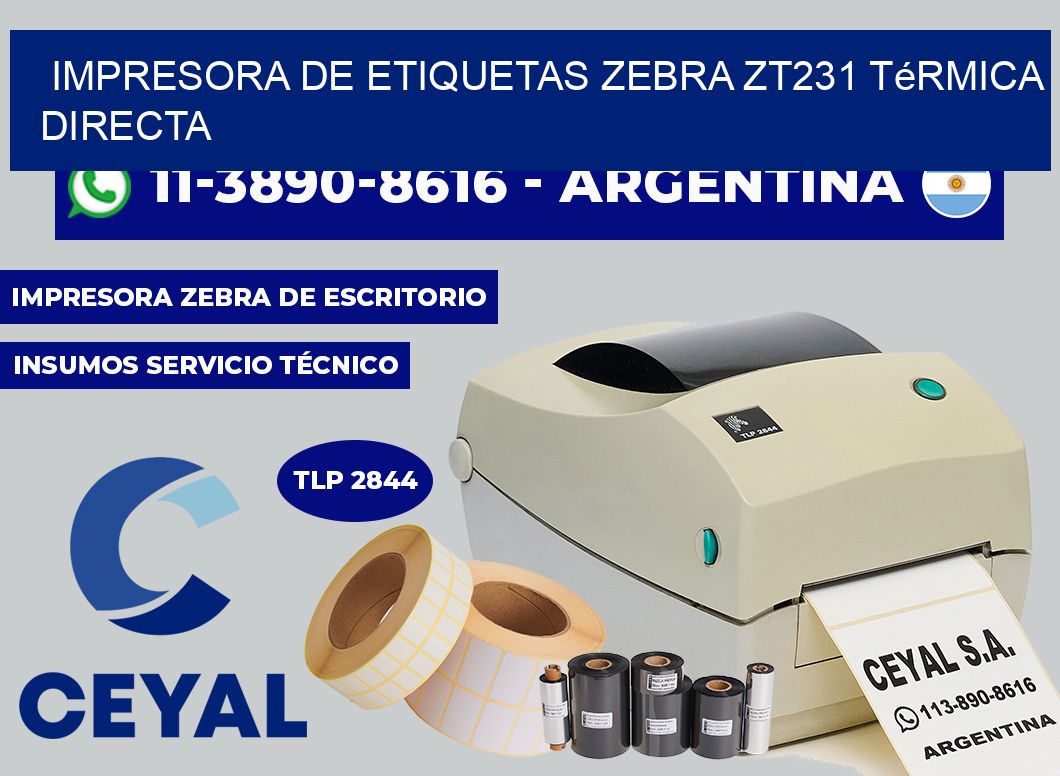 impresora de etiquetas zebra ZT231 térmica directa
