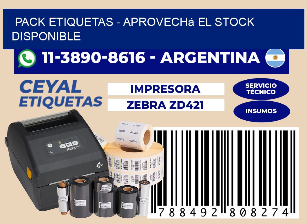 pack etiquetas - Aprovechá el stock disponible
