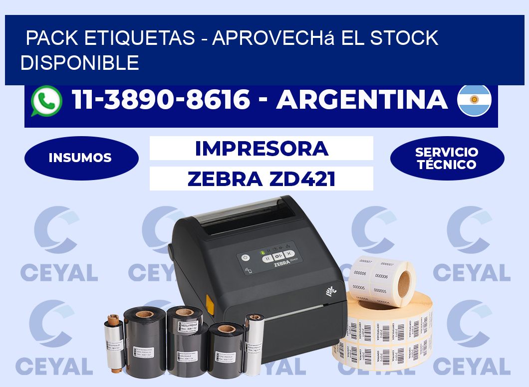 pack etiquetas - Aprovechá el stock disponible