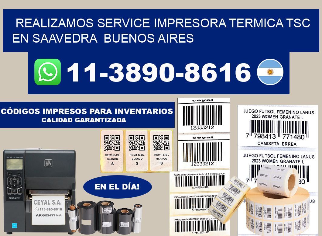 realizamos service impresora termica TSC en Saavedra Buenos Aires
