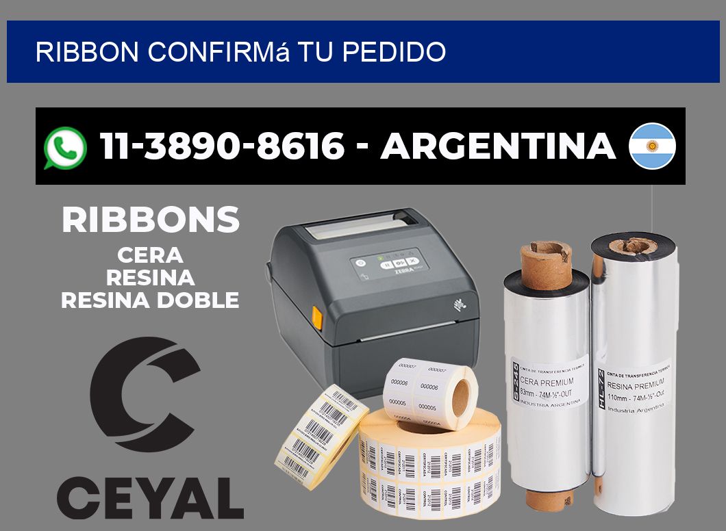 ribbon Confirmá tu pedido