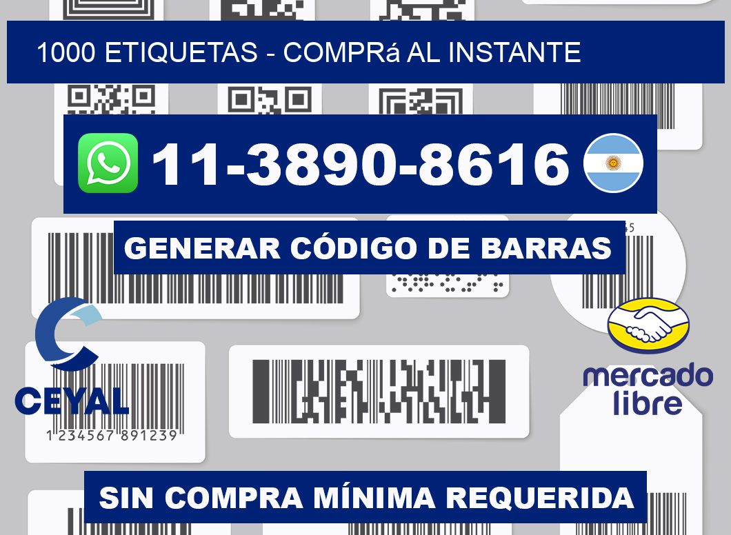 1000 ETIQUETAS - Comprá al instante