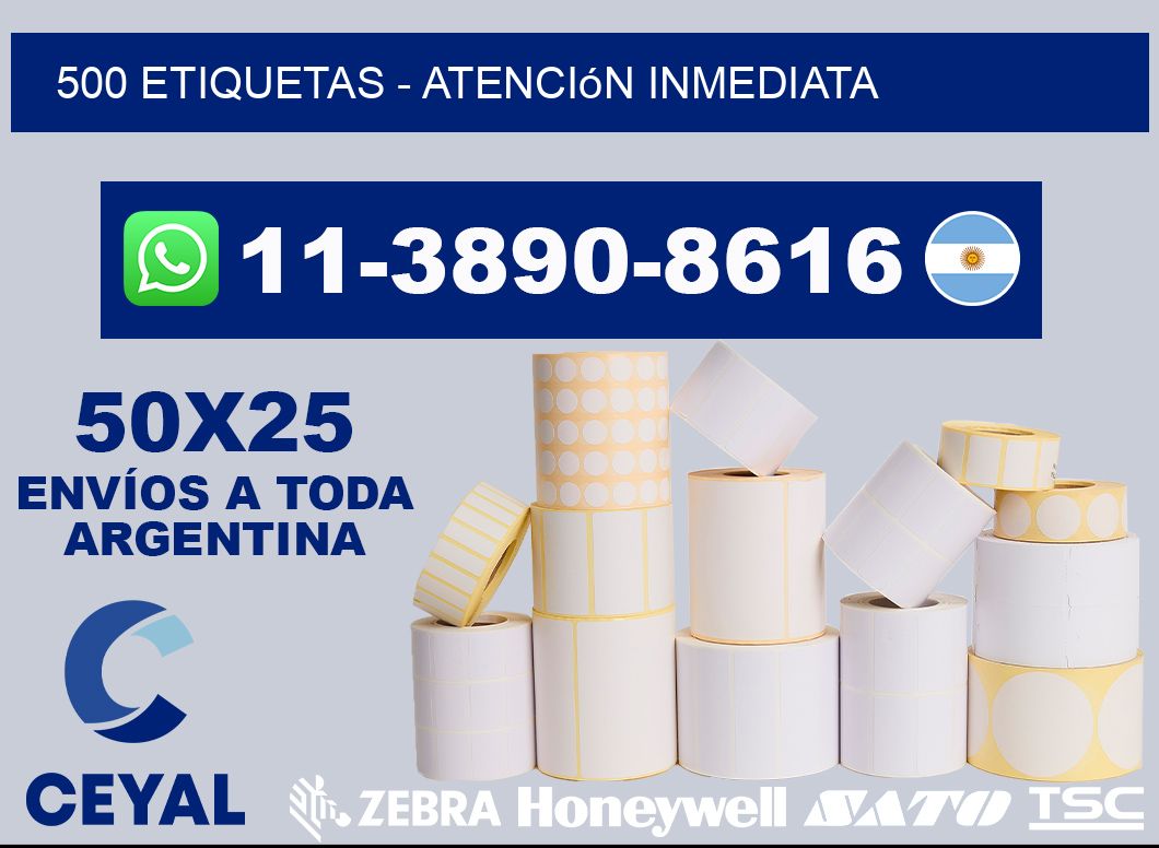 500 ETIQUETAS - Atención inmediata