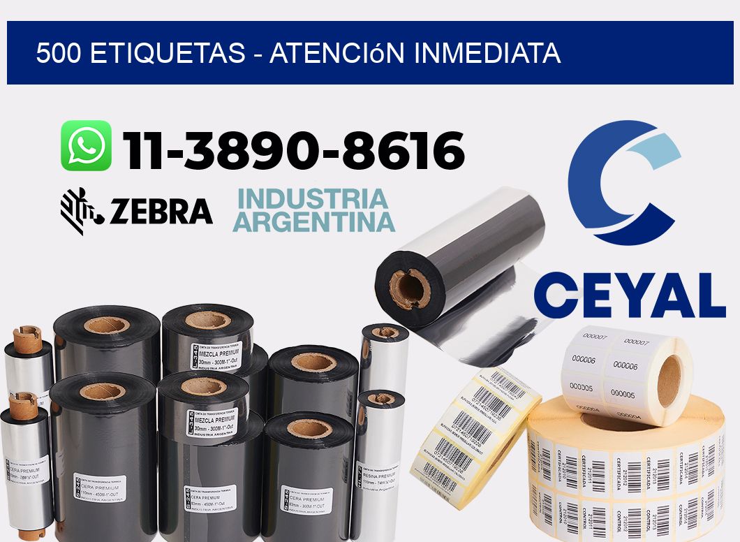 500 ETIQUETAS - Atención inmediata