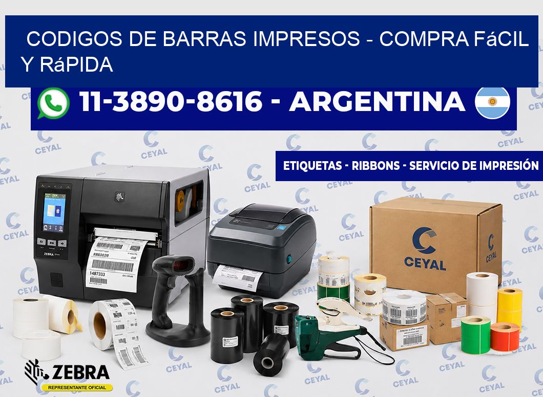 CODIGOS DE BARRAS IMPRESOS - Compra fácil y rápida
