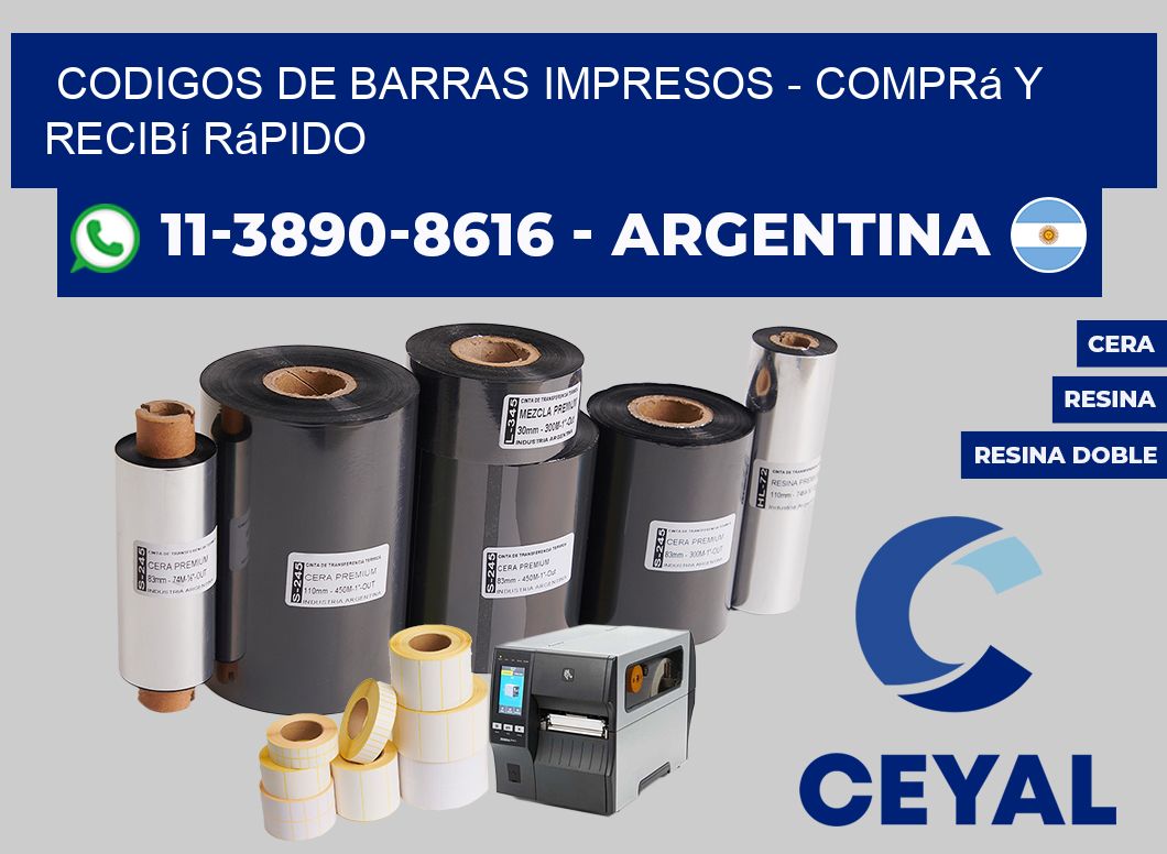 CODIGOS DE BARRAS IMPRESOS - Comprá y recibí rápido