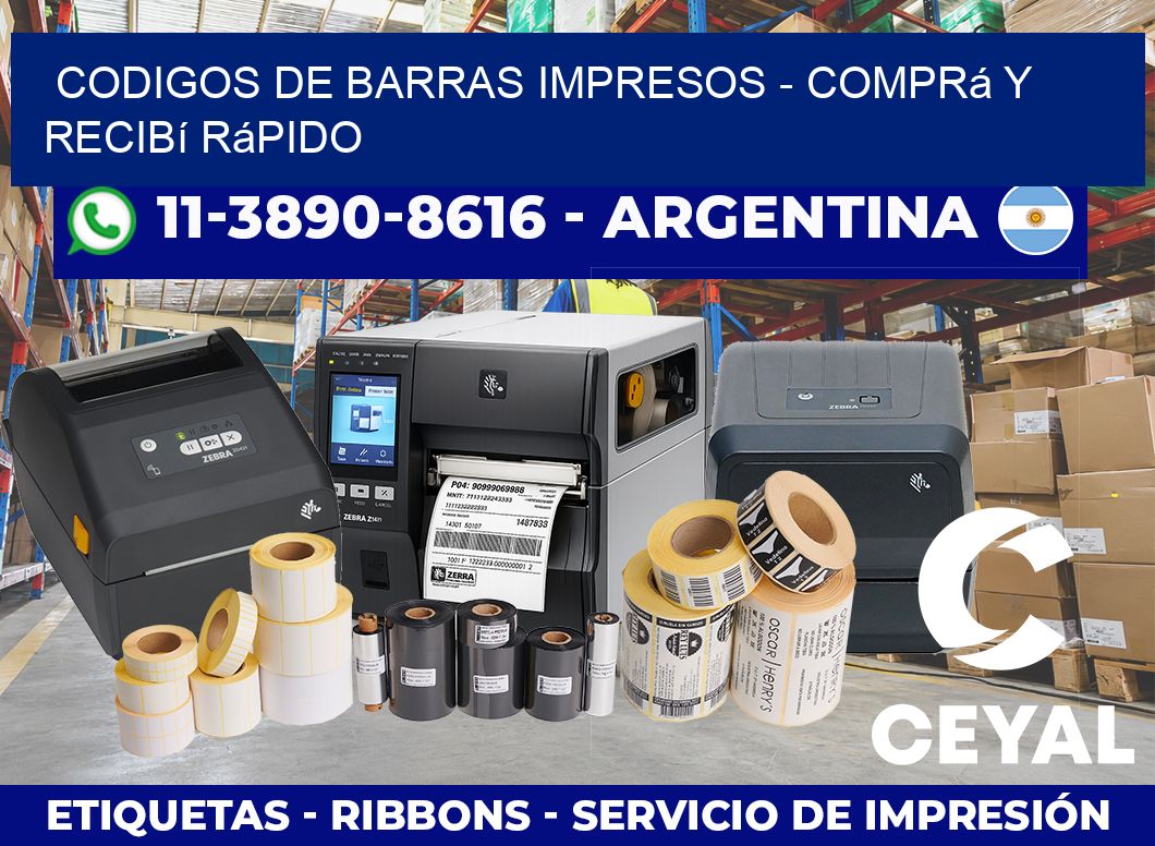 CODIGOS DE BARRAS IMPRESOS – Comprá y recibí rápido