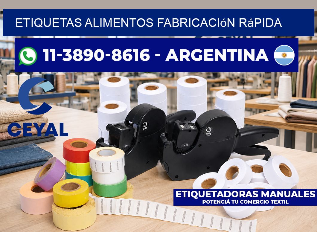 ETIQUETAS ALIMENTOS Fabricación rápida