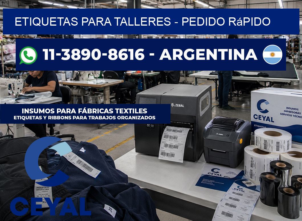 ETIQUETAS PARA TALLERES - Pedido rápido