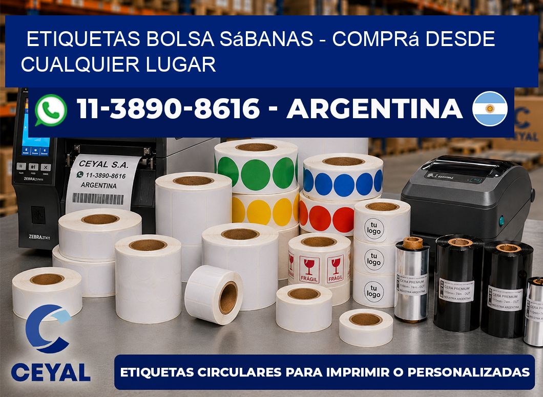 Etiquetas Bolsa sábanas - Comprá desde cualquier lugar