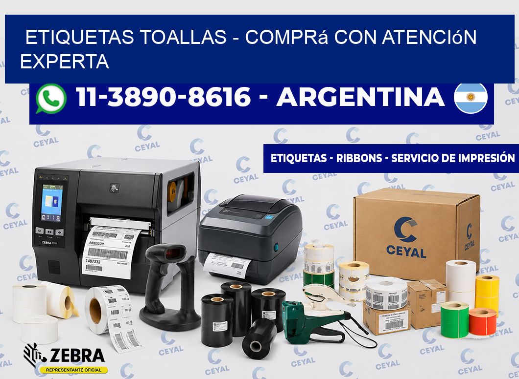 Etiquetas Toallas - Comprá con atención experta