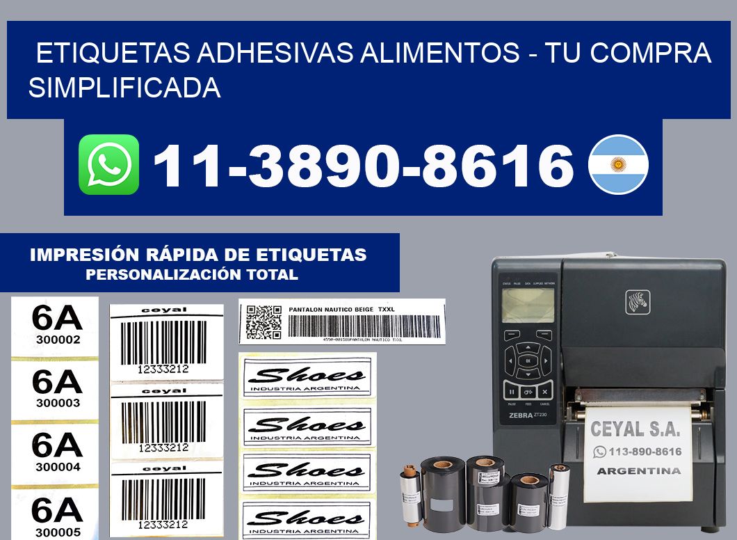 ETIQUETAS ADHESIVAS ALIMENTOS - Tu compra simplificada