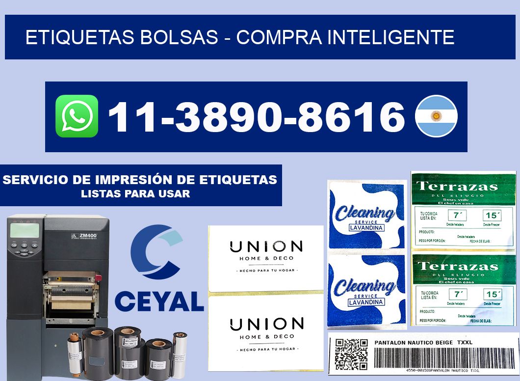 ETIQUETAS BOLSAS - Compra inteligente