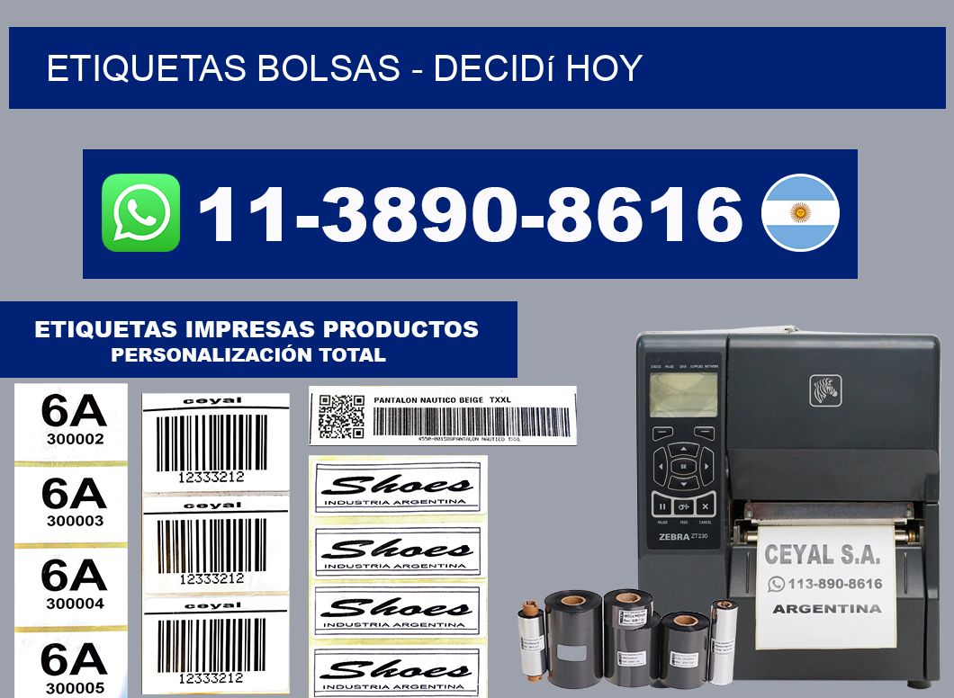 ETIQUETAS BOLSAS - Decidí hoy