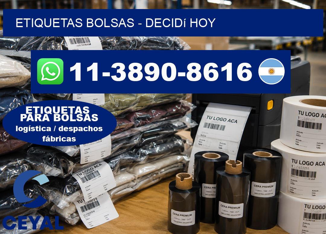 ETIQUETAS BOLSAS – Decidí hoy