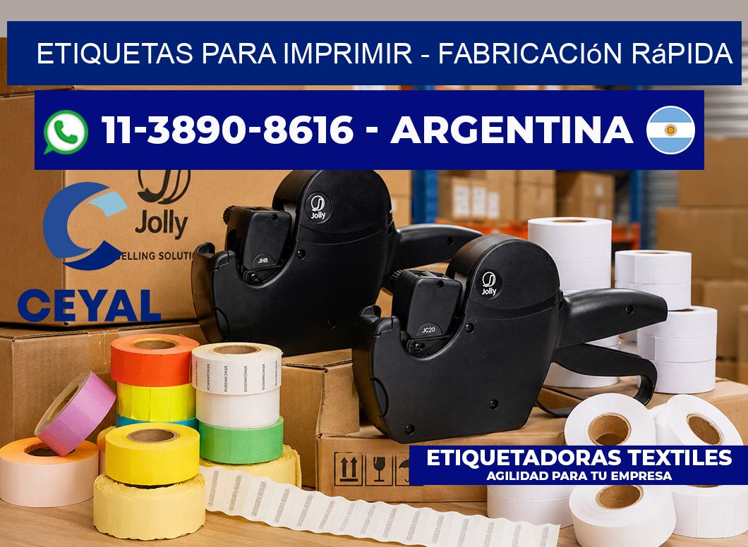ETIQUETAS PARA IMPRIMIR - Fabricación rápida
