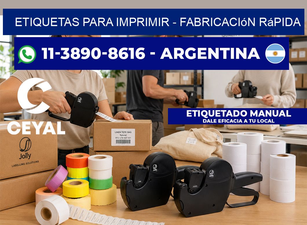 ETIQUETAS PARA IMPRIMIR – Fabricación rápida